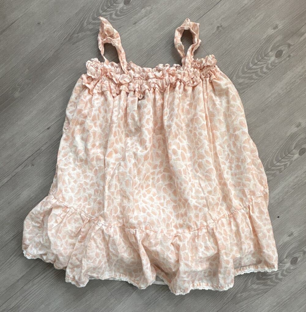 Cynthia Rowley Girls 4T Pink Leopard Animal Print Ruffle Skirt Elastic Waist
